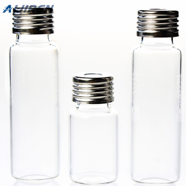 clear 20ml 5.0 borosilicate glass gc vials with flat bottom for GC/MS Aijiren